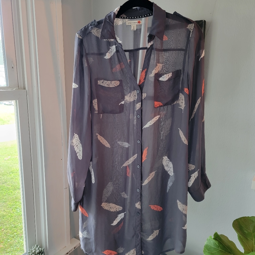 COPY - long sleeve sheer tunic dress